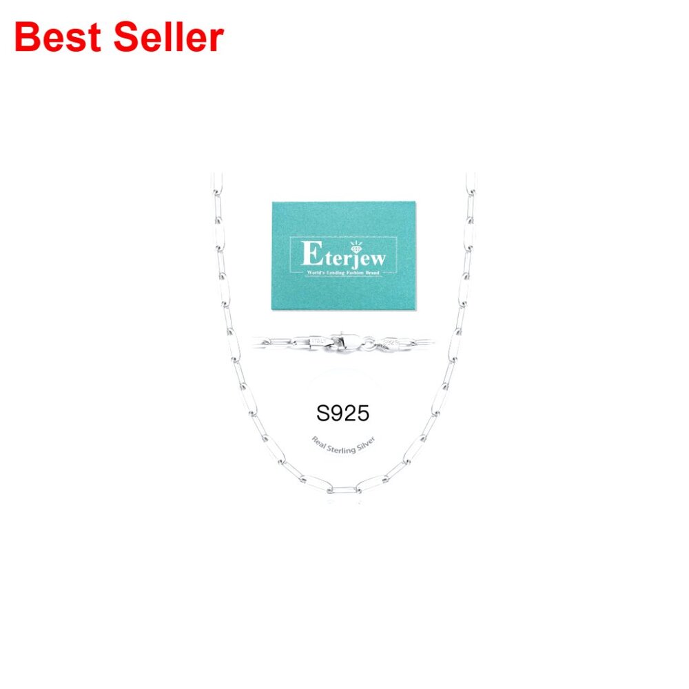 Sterling Silver Paperclip Chain Necklace with Lobster Clasp